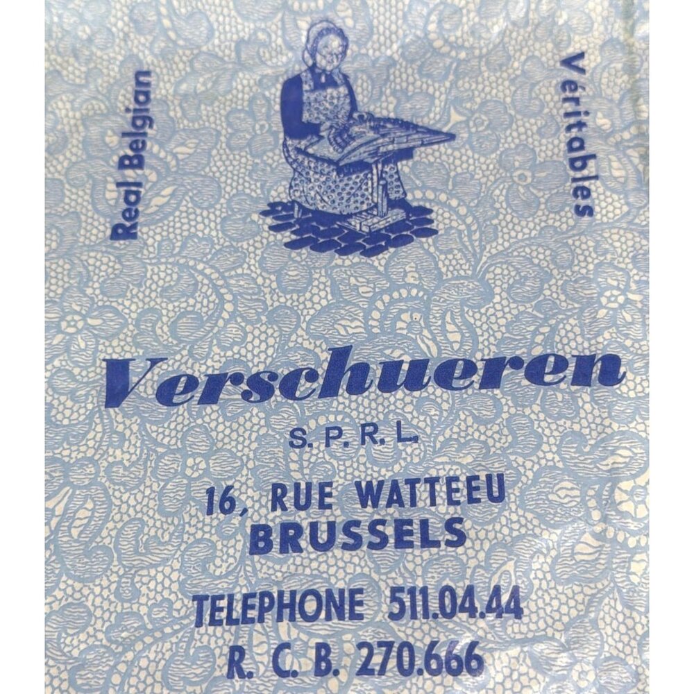 VTG Louise Verschueren Brussels Belgian Lace Dress Front Collar Original Bag - Picture 6 of 16